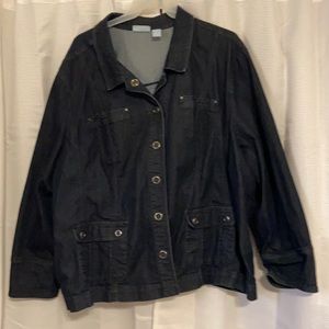 Liz&Me dark wash, stretch denim jeans jacket 5X, like new